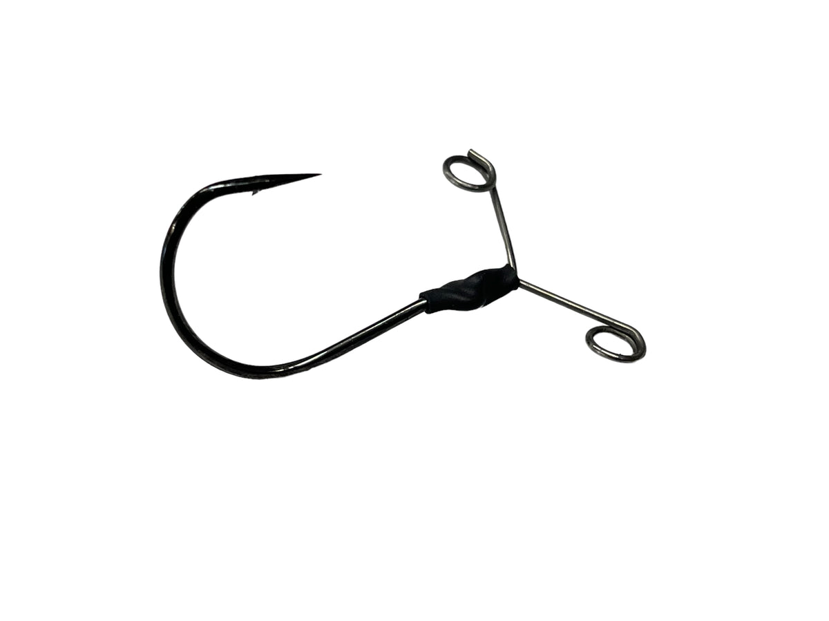 bi twin frog flat fishing hook Ribbit Double-Take Hooks Designed to plow through thicker cover and slop than the non Stanley Double Take Frog Hook