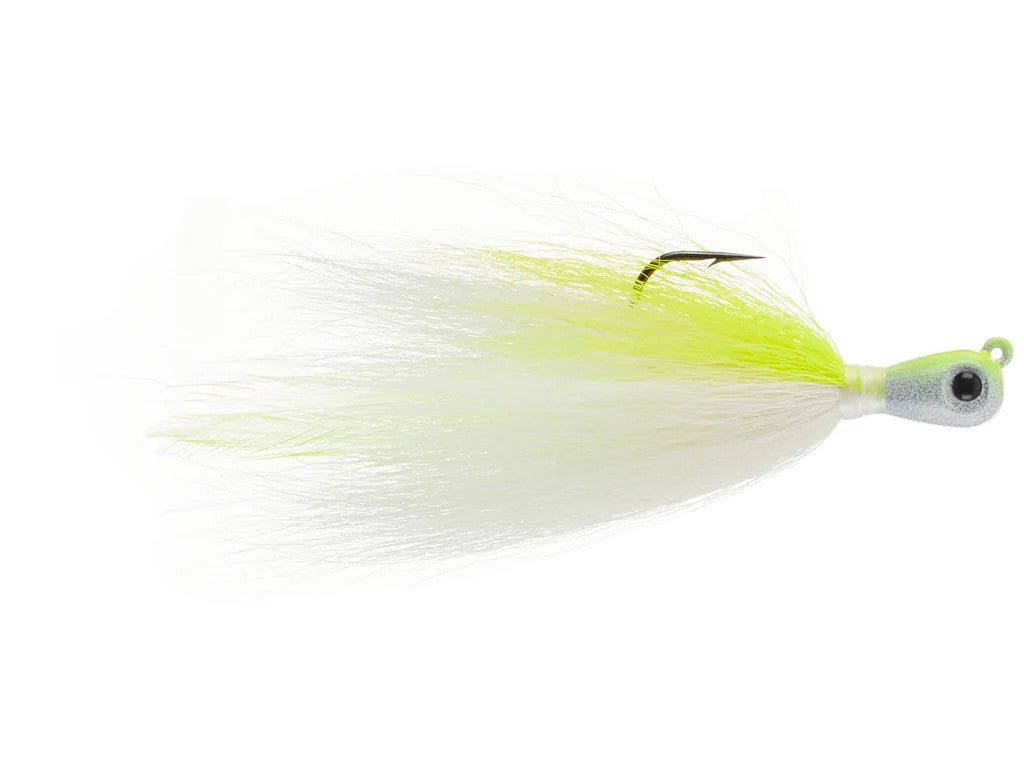big daddy fishing lures Big Daddy Baits Hair Jig 1oz / Chartreuse White