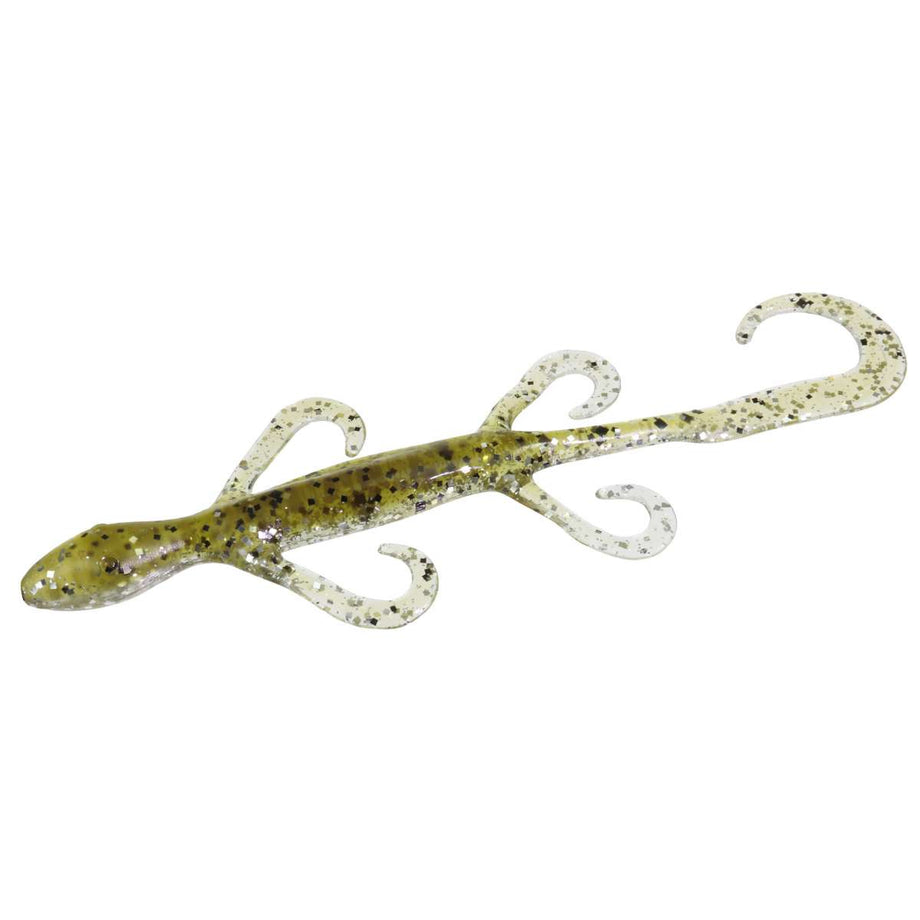 blue lizard with yellow tail zoom fishing lure LizardZ Zoom Lizard Creature Bait -