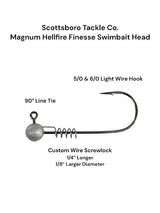 Scottsboro Tackle Co. Magnum Hellfire Finesse Swimbait Head (4 pk)