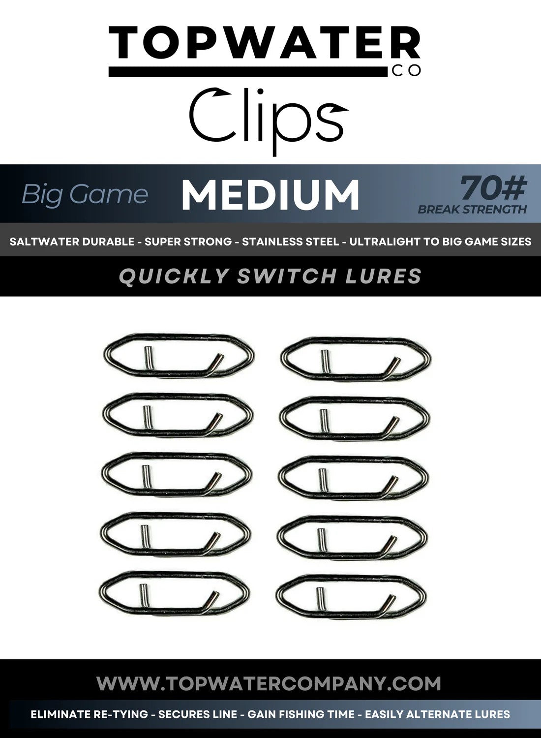 best fishing lure clips Topwater Co Speed Clips 25 Pack / Medium