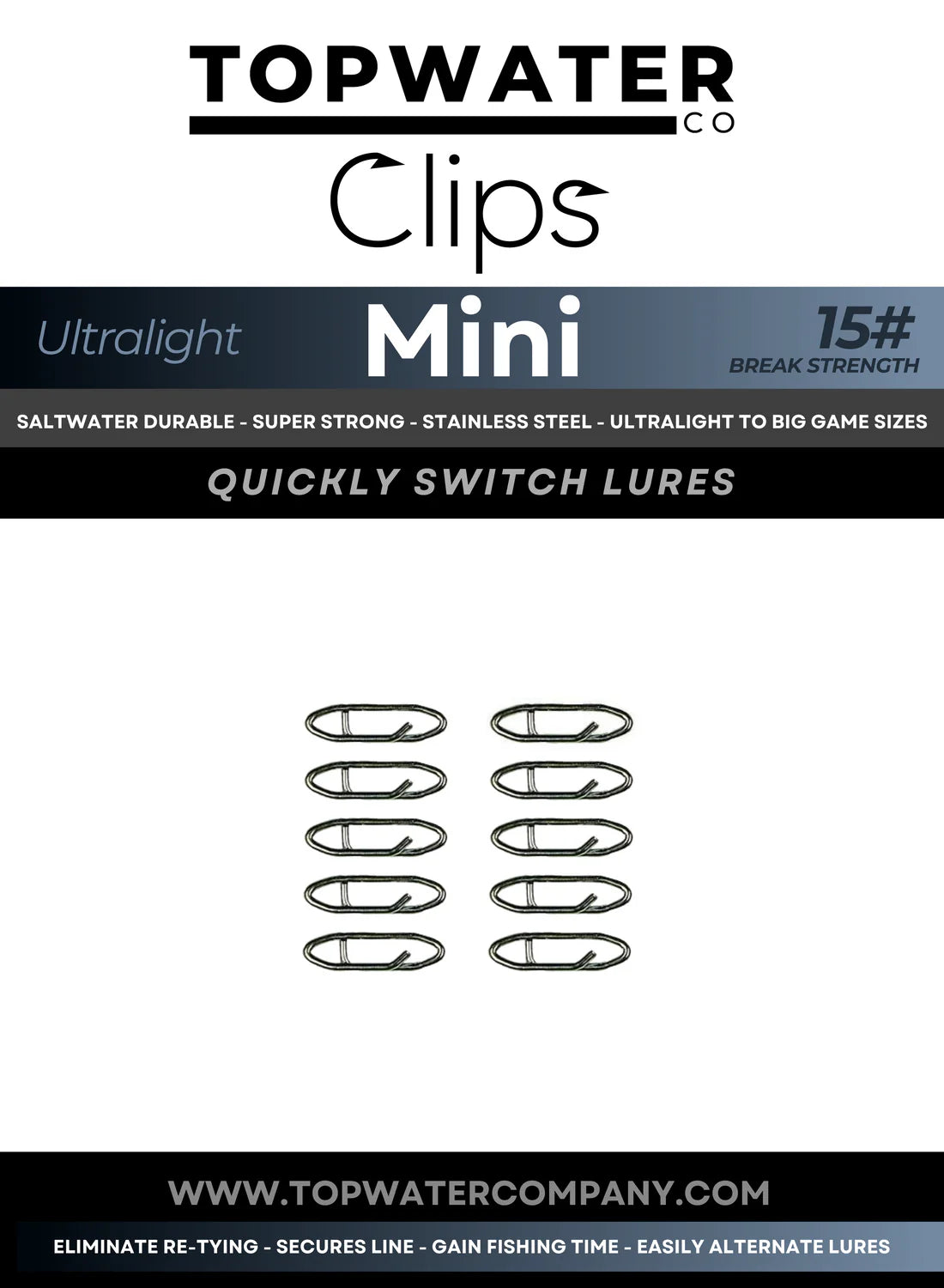 Topwater Co Speed Clips 10 Pack / Small