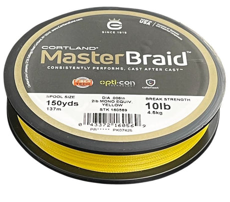 Cortland Master Braid 150 yd. Spools