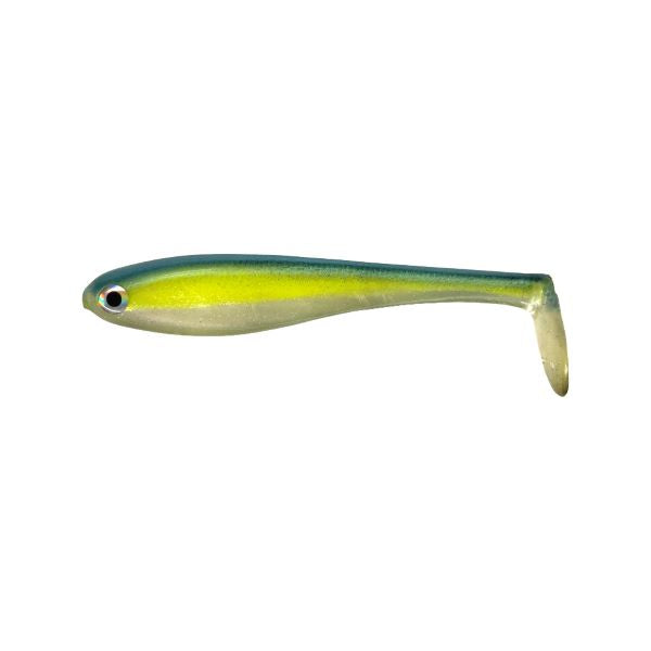 Basstrix Paddle Tail Chartreuse Shad 3.5 4pk